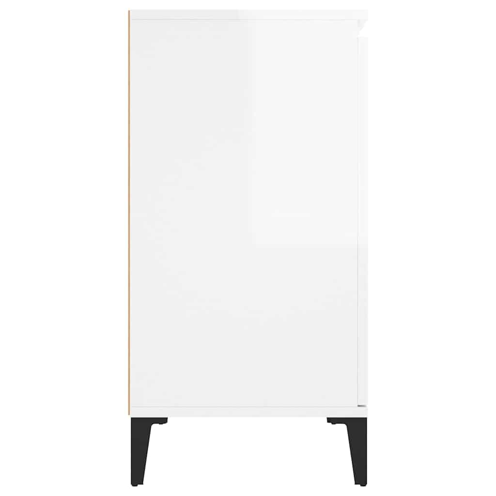 vidaXL Buffet haut brillant blanc 102x35x70 cm bois d'ingénierie