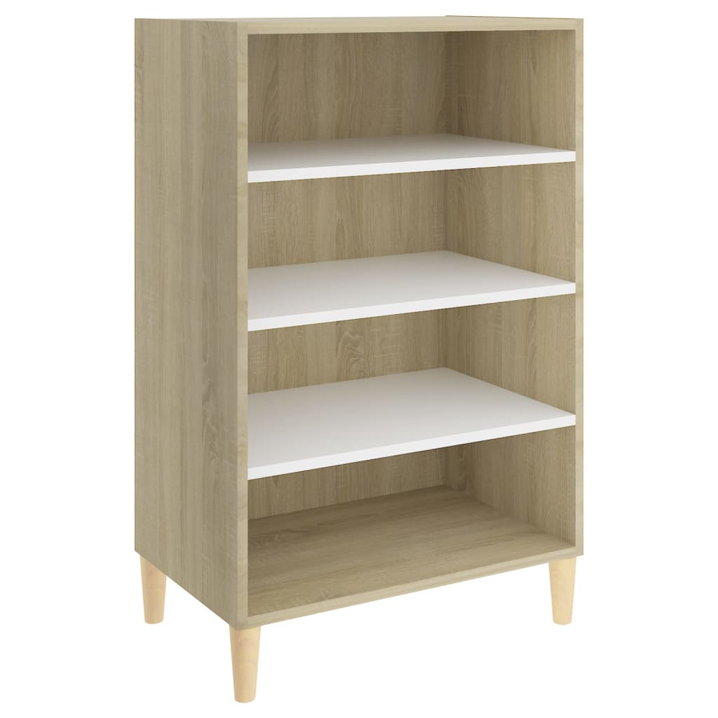 vidaXL Sideboard Weiß Sonoma-Eiche 57x35x90 cm Holzwerkstoff