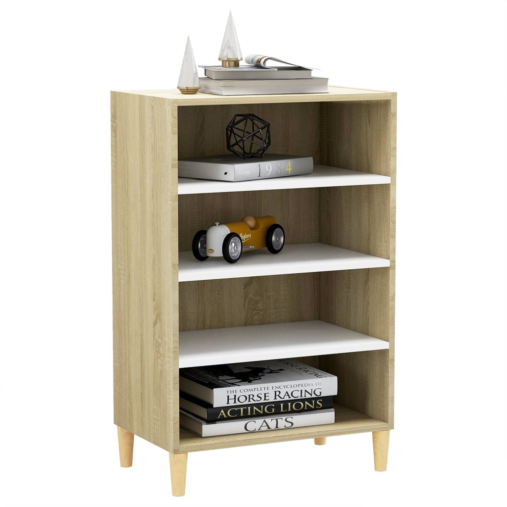 vidaXL Sideboard Weiß Sonoma-Eiche 57x35x90 cm Holzwerkstoff