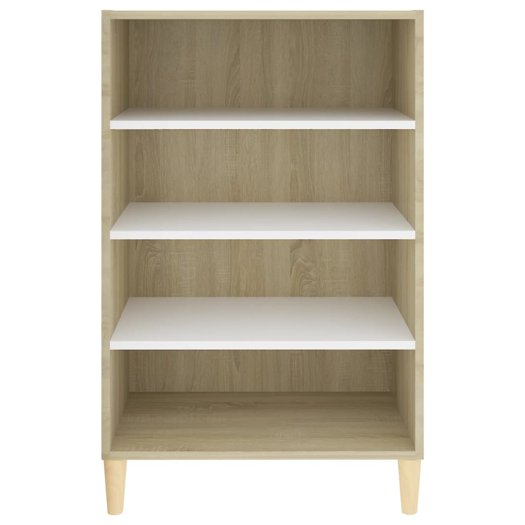 vidaXL Sideboard Weiß Sonoma-Eiche 57x35x90 cm Holzwerkstoff