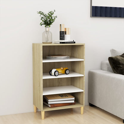 vidaXL Sideboard Weiß Sonoma-Eiche 57x35x90 cm Holzwerkstoff
