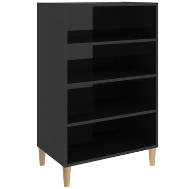 vidaXL Buffet haut brillant noir 57x35x90 cm Bois d'ingénierie