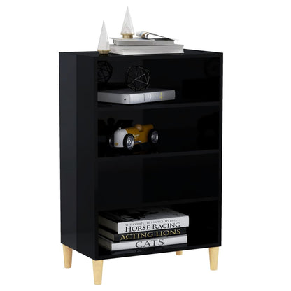 vidaXL Buffet haut brillant noir 57x35x90 cm Bois d'ingénierie