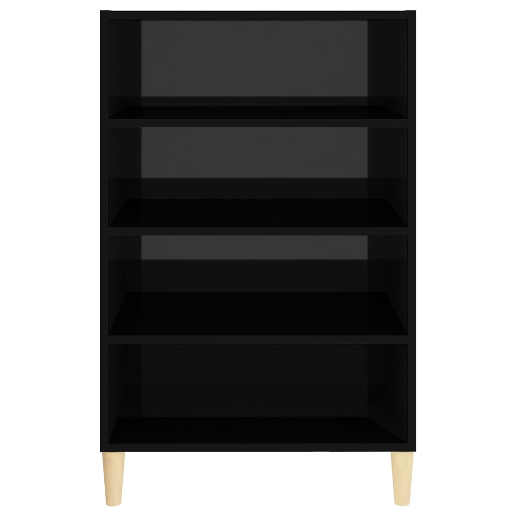 vidaXL Buffet haut brillant noir 57x35x90 cm Bois d'ingénierie