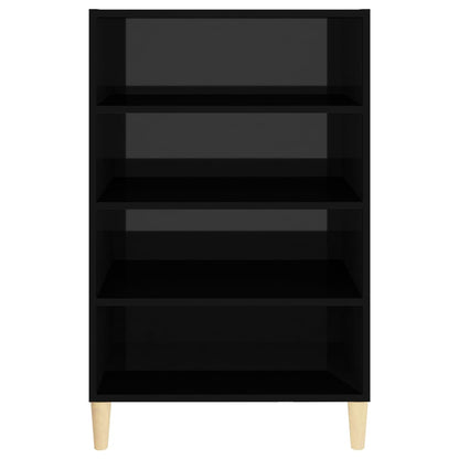 vidaXL Buffet haut brillant noir 57x35x90 cm Bois d'ingénierie