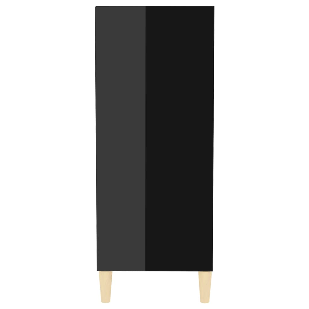 vidaXL Buffet haut brillant noir 57x35x90 cm Bois d'ingénierie