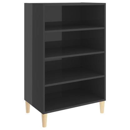 vidaXL Buffet haut brillant gris 57x35x90 cm Bois d'ingénierie