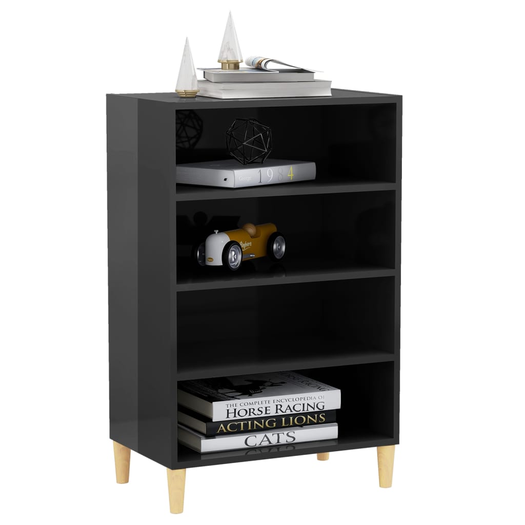 vidaXL Buffet haut brillant gris 57x35x90 cm Bois d'ingénierie
