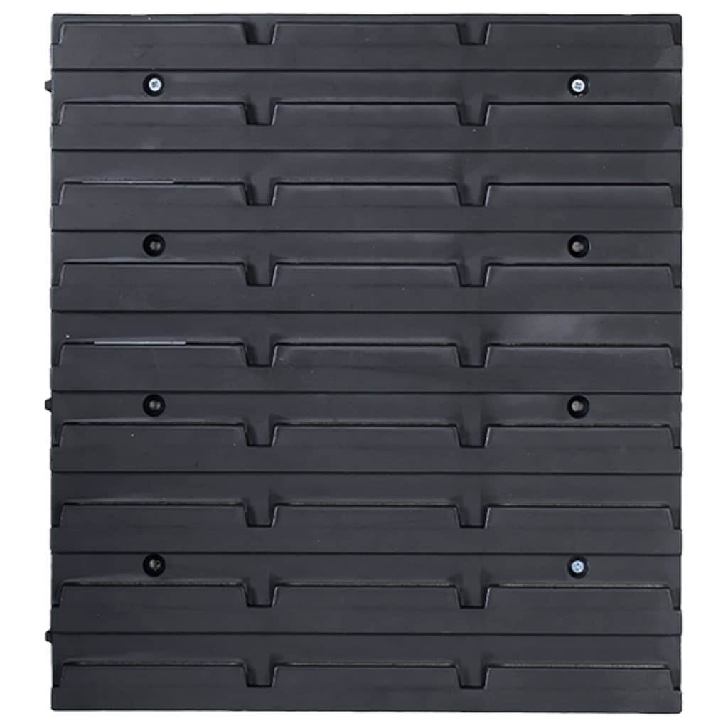 vidaXL 48tlg. Behälter-Set für Kleinteile mit Wandplatten Blau Schwarz