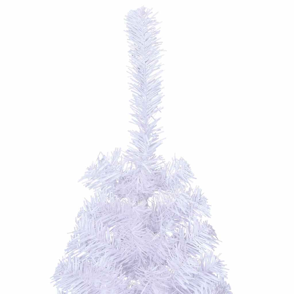 vidaXL Künstlicher Halb-Weihnachtsbaum mit Ständer Weiß 150 cm PVC