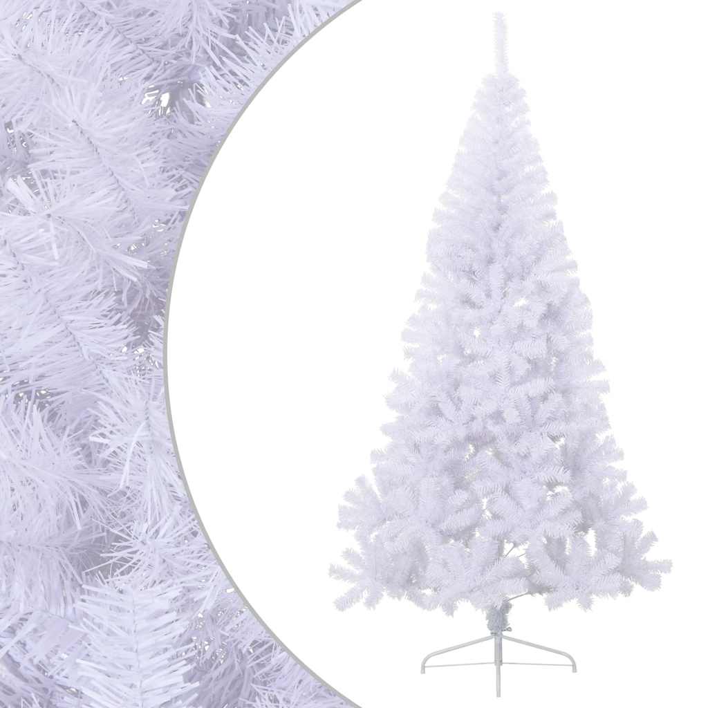 vidaXL Künstlicher Halb-Weihnachtsbaum mit Ständer Weiß 180 cm PVC