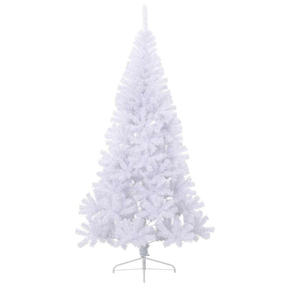 vidaXL Künstlicher Halb-Weihnachtsbaum mit Ständer Weiß 180 cm PVC