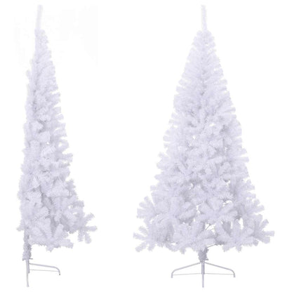 vidaXL Künstlicher Halb-Weihnachtsbaum mit Ständer Weiß 180 cm PVC