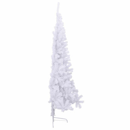 vidaXL Künstlicher Halb-Weihnachtsbaum mit Ständer Weiß 180 cm PVC