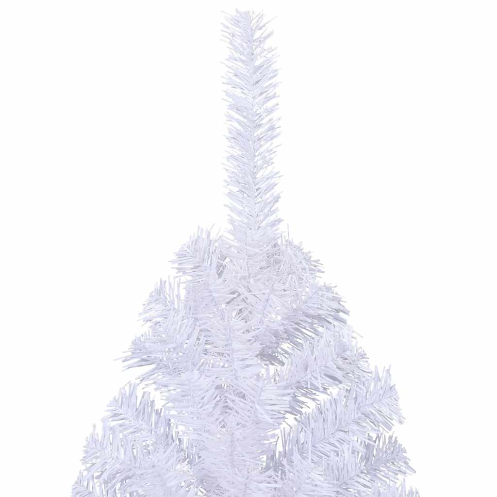 vidaXL Künstlicher Halb-Weihnachtsbaum mit Ständer Weiß 180 cm PVC