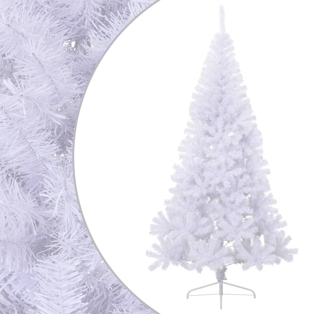 vidaXL Künstlicher Halb-Weihnachtsbaum mit Ständer Weiß 240 cm PVC