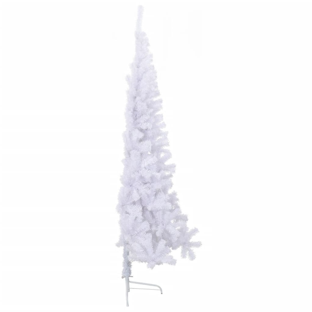 vidaXL Künstlicher Halb-Weihnachtsbaum mit Ständer Weiß 240 cm PVC