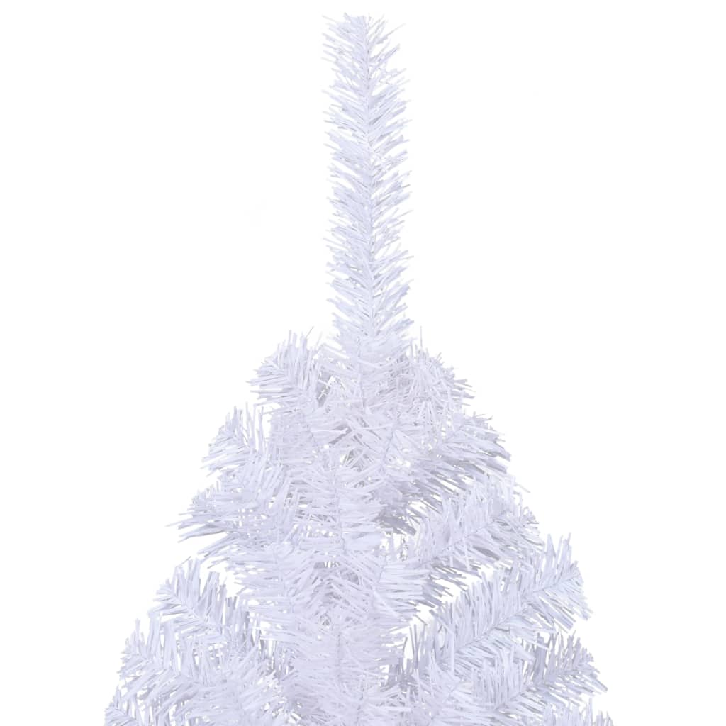 vidaXL Künstlicher Halb-Weihnachtsbaum mit Ständer Weiß 240 cm PVC