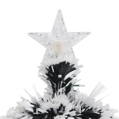 vidaXL Weihnachtsbaum mit Beleuchtung Grün und Weiß 64cm Glasfaser