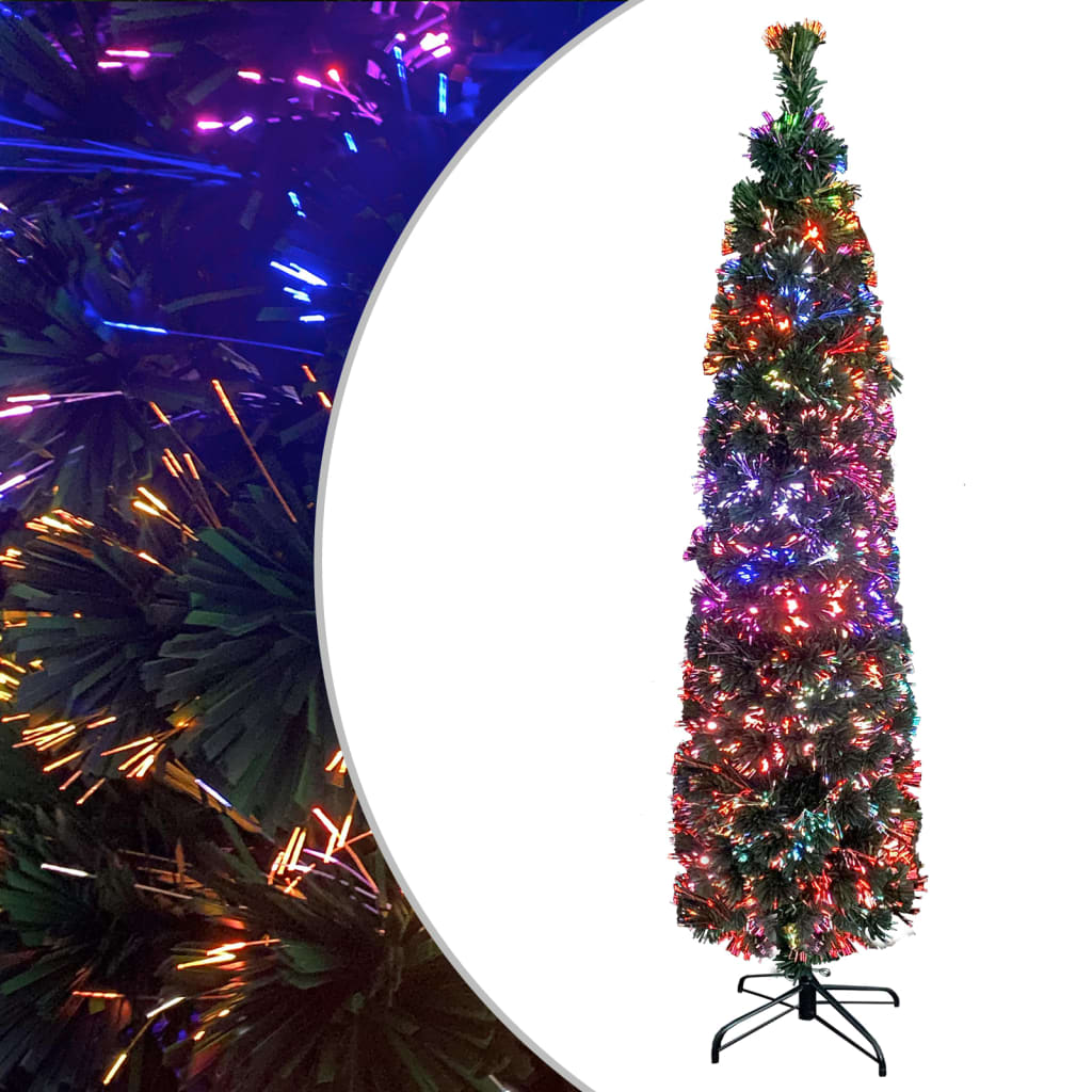 vidaXL Künstlicher Weihnachtsbaum Schlank mit Ständer 180 cm Glasfaser