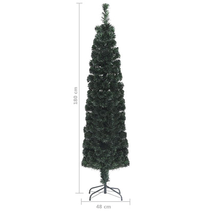 vidaXL Künstlicher Weihnachtsbaum Schlank mit Ständer 180 cm Glasfaser