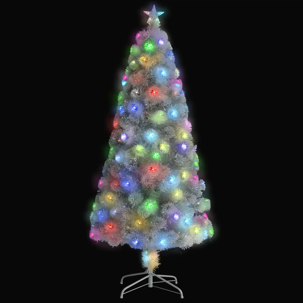 vidaXL Sapin de Noël artificiel avec éclairage blanc 150 cm Fibre optique