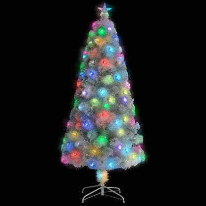 vidaXL Sapin de Noël artificiel avec éclairage blanc 150 cm Fibre optique