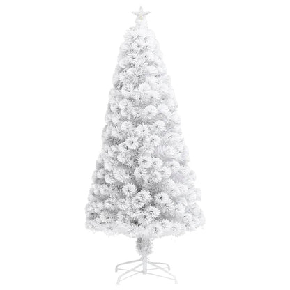 vidaXL Sapin de Noël artificiel avec éclairage blanc 150 cm Fibre optique
