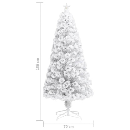 vidaXL Sapin de Noël artificiel avec éclairage blanc 150 cm Fibre optique