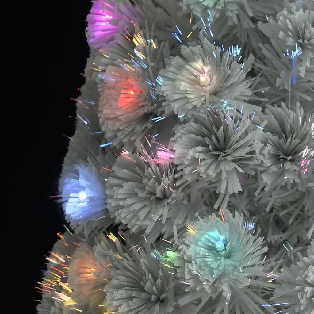 vidaXL Künstlicher Weihnachtsbaum mit Beleuchtung Weiß 210cm Glasfaser