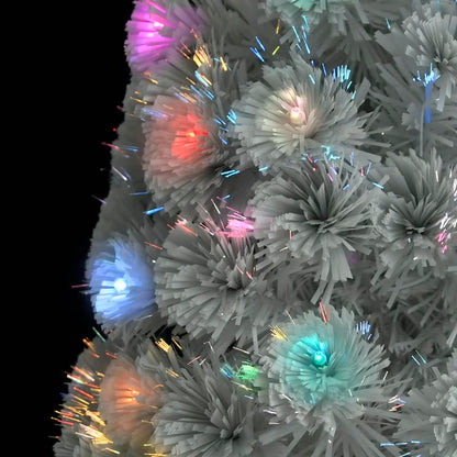 vidaXL Künstlicher Weihnachtsbaum mit Beleuchtung Weiß 210cm Glasfaser