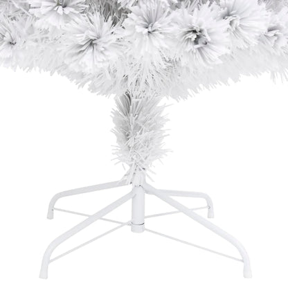 vidaXL Künstlicher Weihnachtsbaum mit Beleuchtung Weiß 210cm Glasfaser