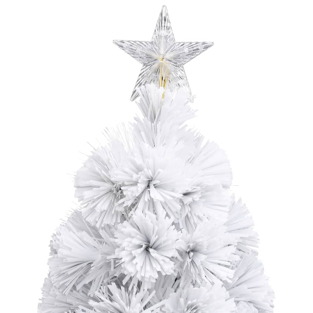 vidaXL Künstlicher Weihnachtsbaum mit Beleuchtung Weiß 240cm Glasfaser