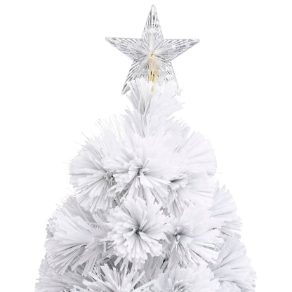 vidaXL Künstlicher Weihnachtsbaum mit Beleuchtung Weiß 240cm Glasfaser