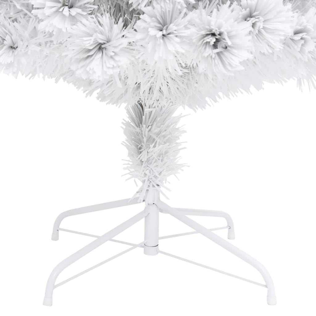 vidaXL Künstlicher Weihnachtsbaum mit Beleuchtung Weiß 240cm Glasfaser