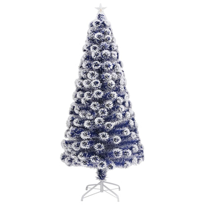 vidaXL Künstlicher Weihnachtsbaum mit Beleuchtung 150 cm Glasfaser