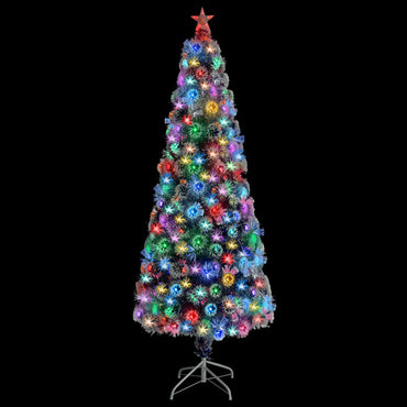 vidaXL Künstlicher Weihnachtsbaum mit Beleuchtung 240 cm Glasfaser