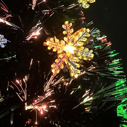 vidaXL Weihnachtsbaum mit LED-Schneeflocken Schwarz 64 cm Fiberoptik