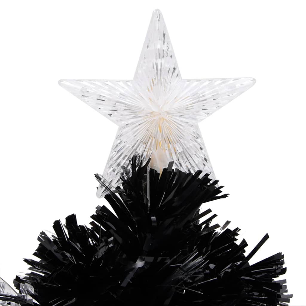 vidaXL Weihnachtsbaum mit LED-Schneeflocken Schwarz 64 cm Fiberoptik