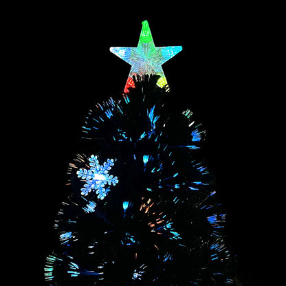 vidaXL Weihnachtsbaum mit LED-Schneeflocken Schwarz 240 cm Fiberoptik