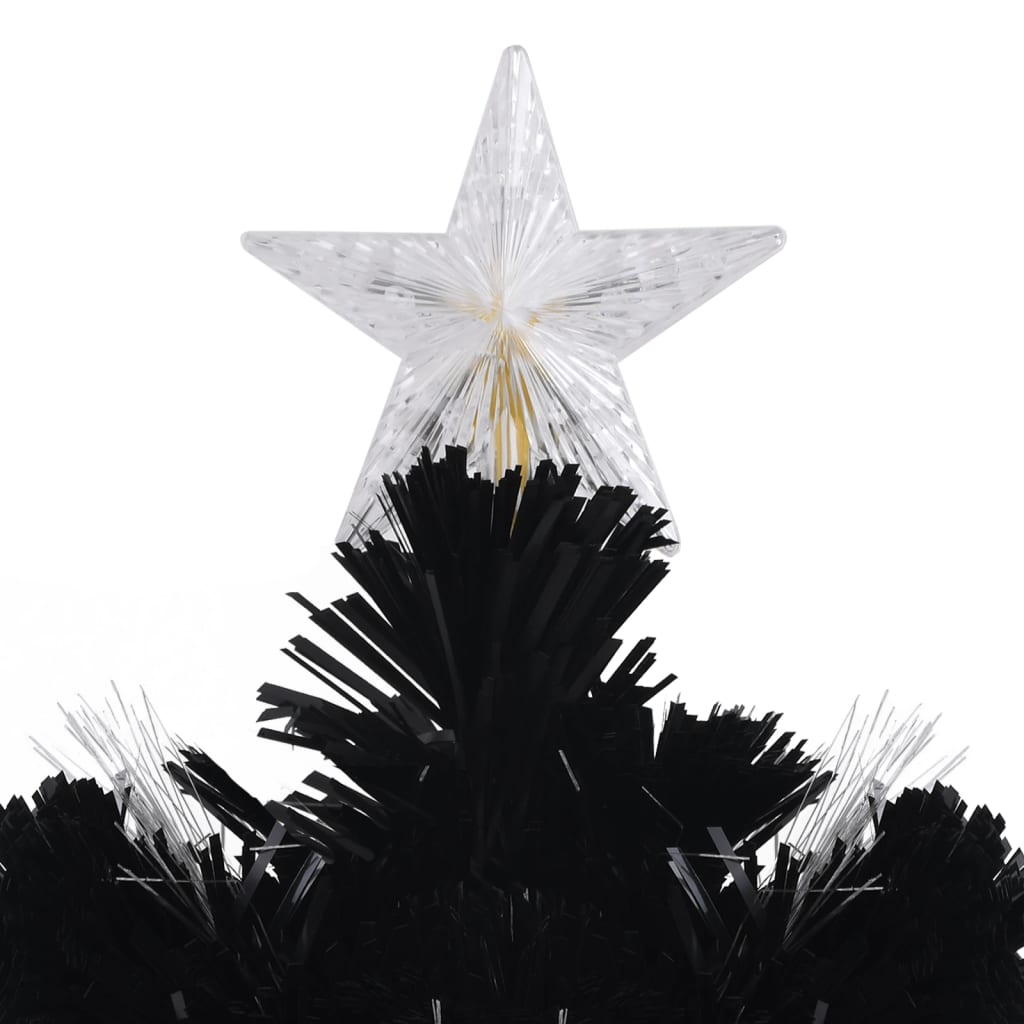 vidaXL Weihnachtsbaum mit LED-Schneeflocken Schwarz 240 cm Fiberoptik