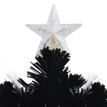 vidaXL Weihnachtsbaum mit LED-Schneeflocken Schwarz 240 cm Fiberoptik