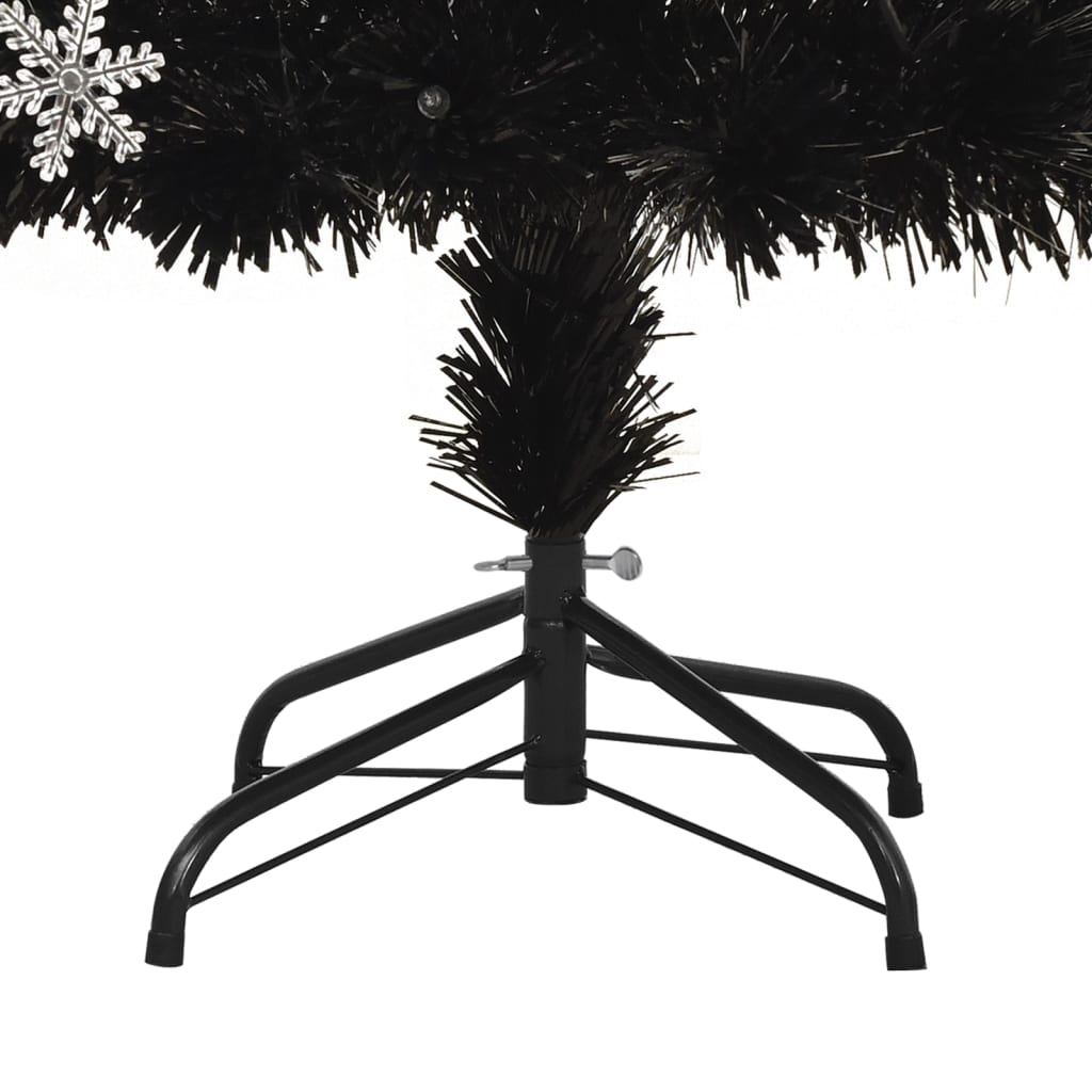 vidaXL Weihnachtsbaum mit LED-Schneeflocken Schwarz 240 cm Fiberoptik