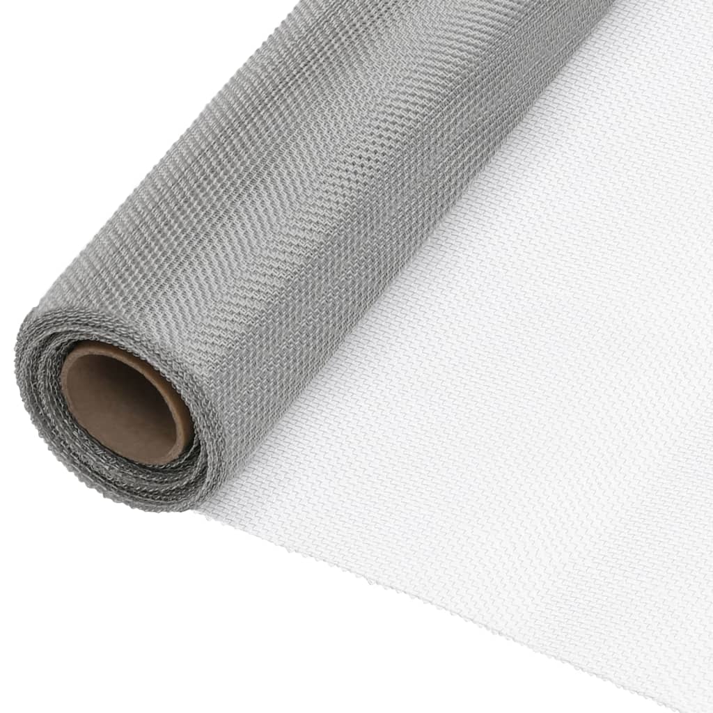 vidaXL Moustiquaire en acier inoxydable 112x500 cm Argentée