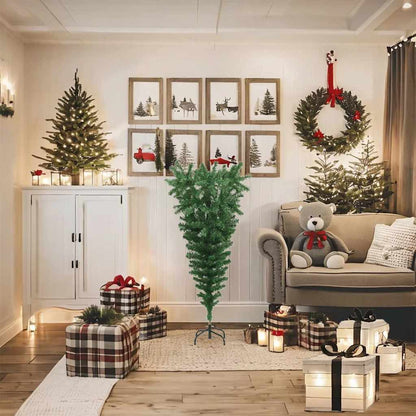 vidaXL Künstlicher Weihnachtsbaum mit Ständer Umgekehrt Grün 120 cm