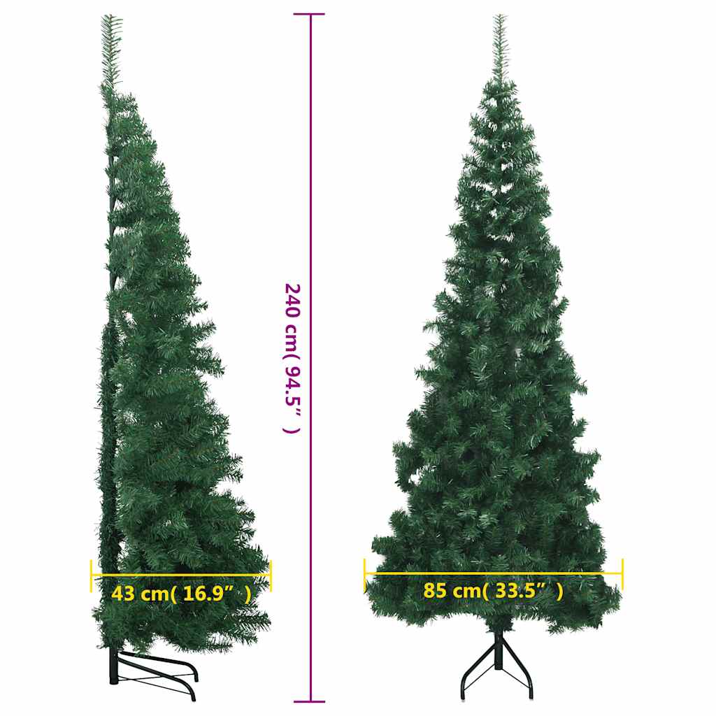 vidaXL Künstlicher Eck-Weihnachtsbaum Grün 240 cm PVC
