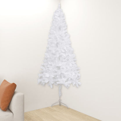 vidaXL Künstlicher Eck-Weihnachtsbaum Weiß 240 cm PVC