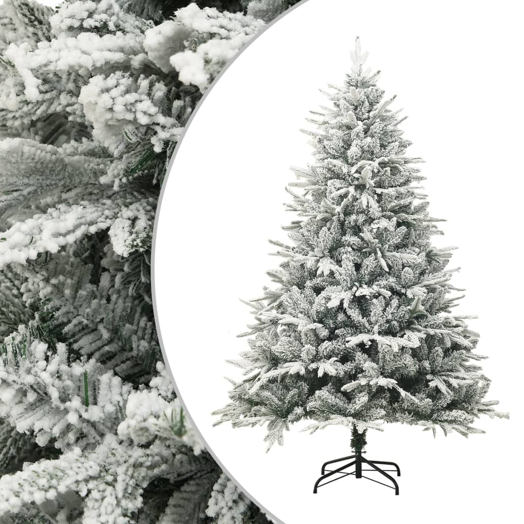 vidaXL Künstlicher Weihnachtsbaum Beschneit Grün 240 cm PVC PE