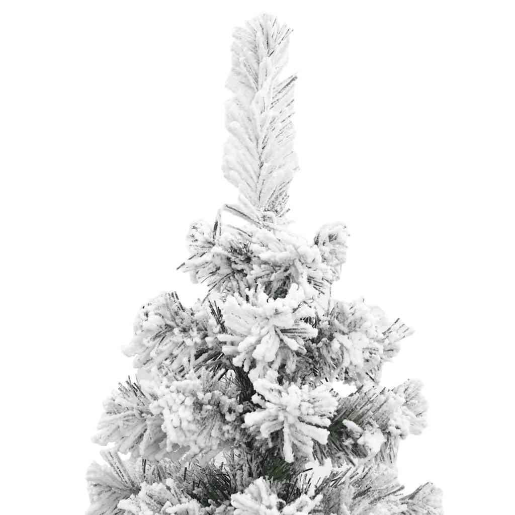 vidaXL Künstlicher Weihnachtsbaum Schlank mit Schnee Grün 120 cm PVC