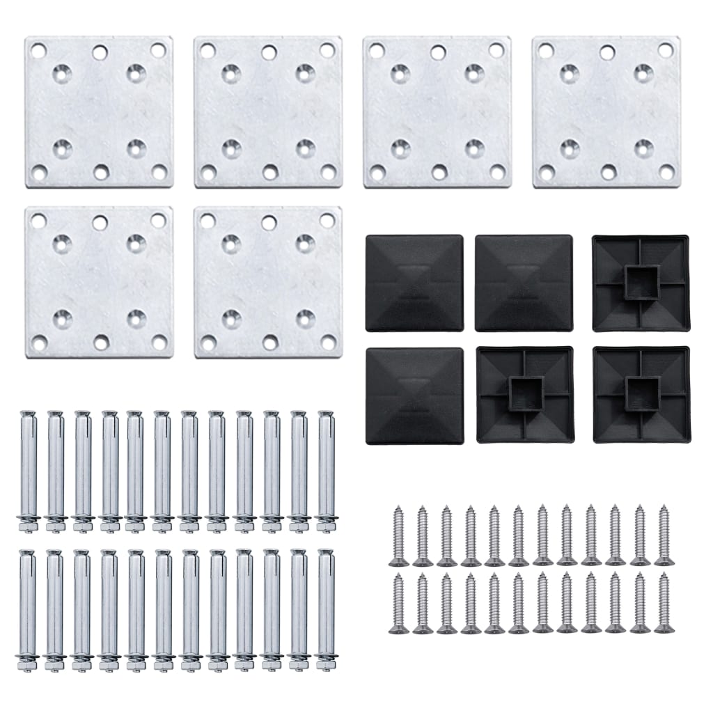 Zaunelement Set WPC 872x146 cm Grau